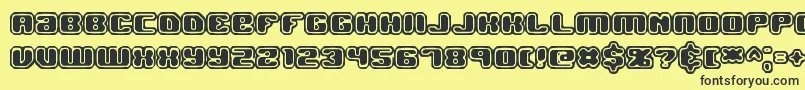 フォントJawbrko2 – 黒い文字の黄色い背景