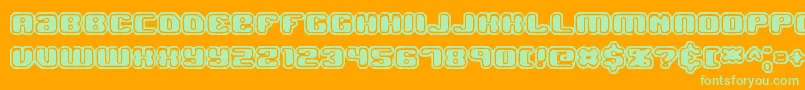 Jawbrko2-Schriftart – Grüne Schriften auf orangefarbenem Hintergrund