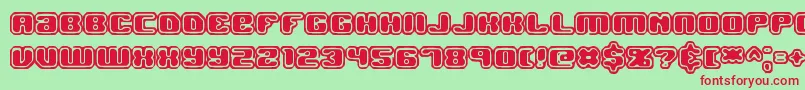 Czcionka Jawbrko2 – czerwone czcionki na zielonym tle