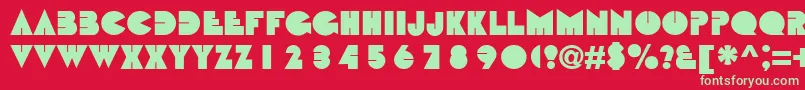 フォントBebit – 赤い背景に緑の文字