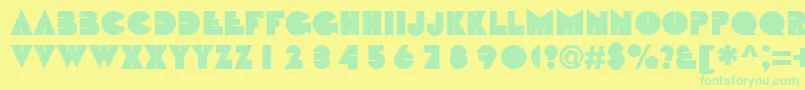 Bebit Font – Green Fonts on Yellow Background