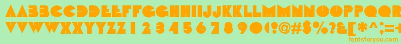 Bebit Font – Orange Fonts on Green Background