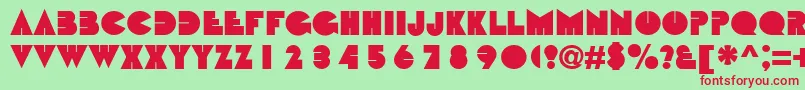 フォントBebit – 赤い文字の緑の背景