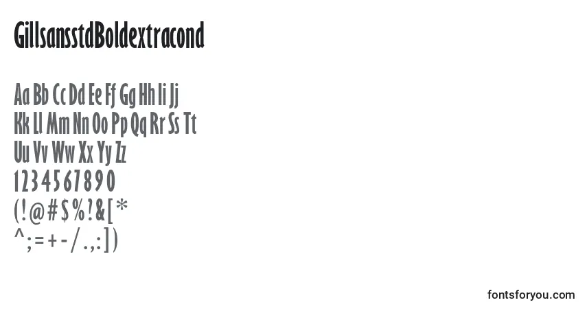 Шрифт GillsansstdBoldextracond – алфавит, цифры, специальные символы