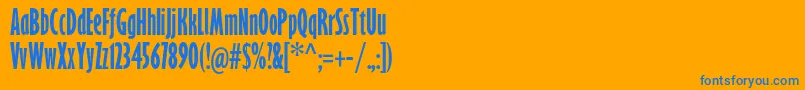 フォントGillsansstdBoldextracond – オレンジの背景に青い文字