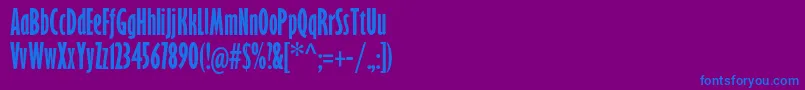 フォントGillsansstdBoldextracond – 紫色の背景に青い文字