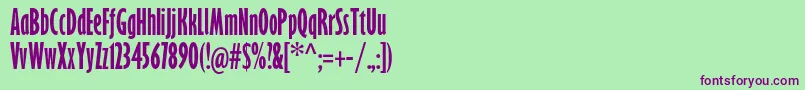 GillsansstdBoldextracond Font – Purple Fonts on Green Background