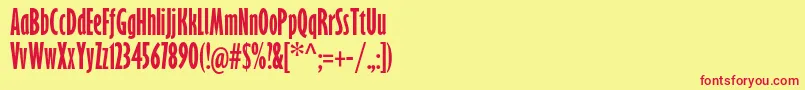 GillsansstdBoldextracond Font – Red Fonts on Yellow Background