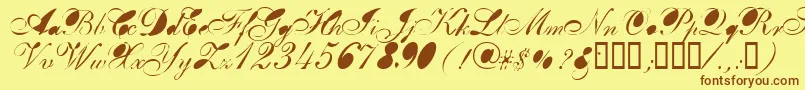 Breab-Schriftart – Braune Schriften auf gelbem Hintergrund