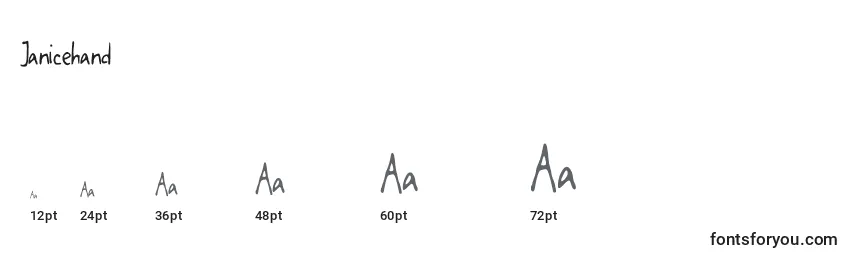 Janicehand Font Sizes