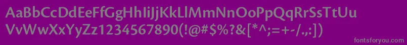 Fonte CronosproSemiboldsubh – fontes cinzas em um fundo violeta