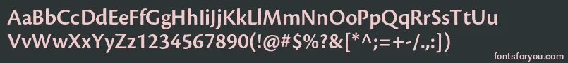 フォントCronosproSemiboldsubh – 黒い背景にピンクのフォント