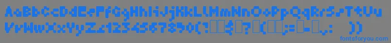フォントGfKrater – 灰色の背景に青い文字