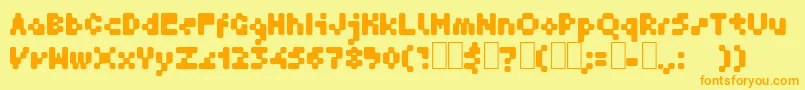 GfKrater Font – Orange Fonts on Yellow Background