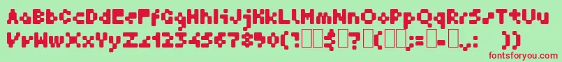 GfKrater Font – Red Fonts on Green Background