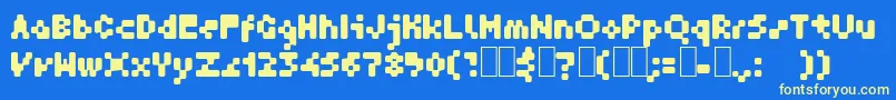 GfKrater Font – Yellow Fonts on Blue Background