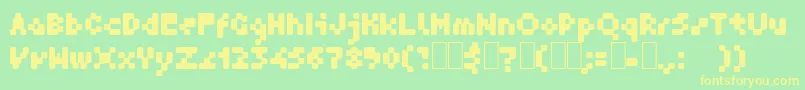 GfKrater Font – Yellow Fonts on Green Background