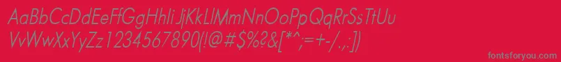 Futurnri-Schriftart – Graue Schriften auf rotem Hintergrund