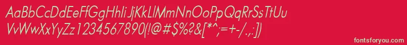 Futurnri Font – Green Fonts on Red Background