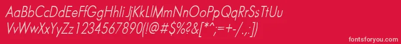 Futurnri Font – Pink Fonts on Red Background