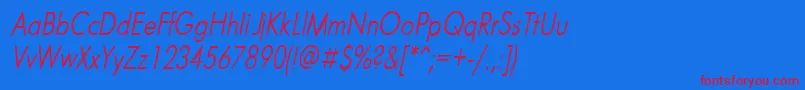 Futurnri Font – Red Fonts on Blue Background