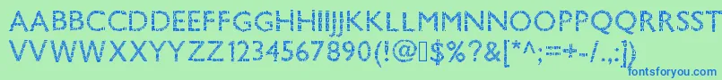 Pwsavane Font – Blue Fonts on Green Background