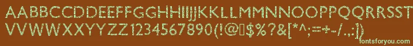 Pwsavane-fontti – vihreät fontit ruskealla taustalla