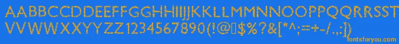 Pwsavane-Schriftart – Orangefarbene Schriften auf blauem Hintergrund