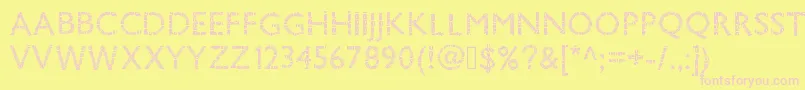 Pwsavane-fontti – vaaleanpunaiset fontit keltaisella taustalla