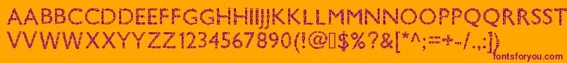 Pwsavane-Schriftart – Violette Schriften auf orangefarbenem Hintergrund