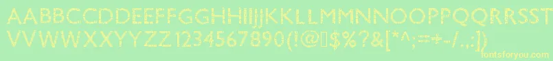 Pwsavane Font – Yellow Fonts on Green Background