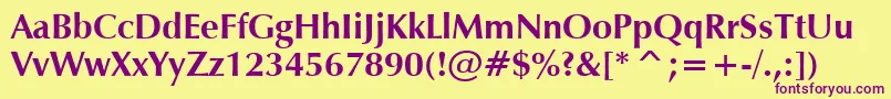 VeraHumana95Bold Font – Purple Fonts on Yellow Background