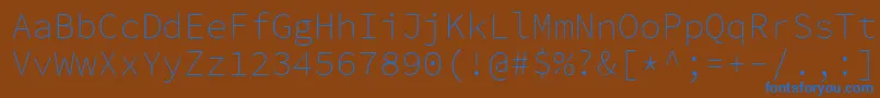 Шрифт SourcecodeproExtralight – синие шрифты на коричневом фоне