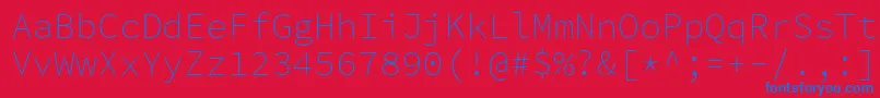 Шрифт SourcecodeproExtralight – синие шрифты на красном фоне