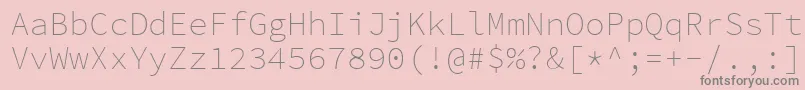 SourcecodeproExtralight Font – Gray Fonts on Pink Background