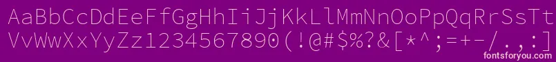 SourcecodeproExtralight Font – Pink Fonts on Purple Background