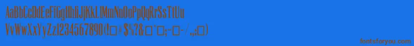 Latribunecp Font – Brown Fonts on Blue Background