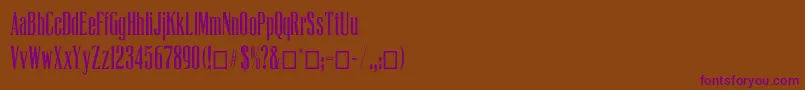 Latribunecp-Schriftart – Violette Schriften auf braunem Hintergrund