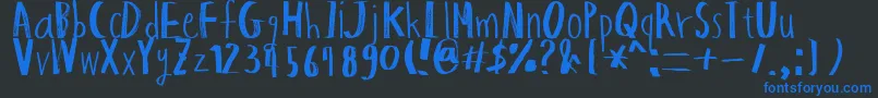 HapoleMarker Font – Blue Fonts on Black Background