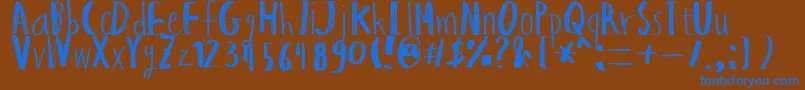 HapoleMarker Font – Blue Fonts on Brown Background