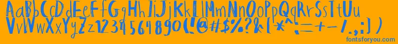 HapoleMarker Font – Blue Fonts on Orange Background