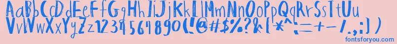 HapoleMarker Font – Blue Fonts on Pink Background