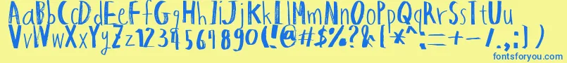 HapoleMarker Font – Blue Fonts on Yellow Background