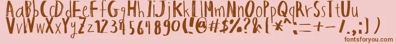 HapoleMarker Font – Brown Fonts on Pink Background