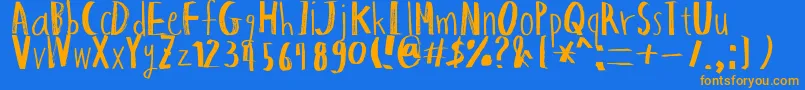 HapoleMarker Font – Orange Fonts on Blue Background