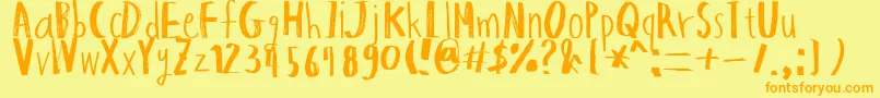 HapoleMarker Font – Orange Fonts on Yellow Background