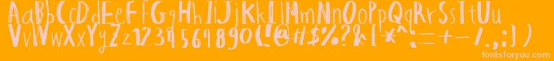 HapoleMarker-Schriftart – Rosa Schriften auf orangefarbenem Hintergrund