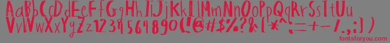 HapoleMarker Font – Red Fonts on Gray Background