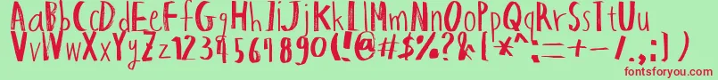 HapoleMarker Font – Red Fonts on Green Background