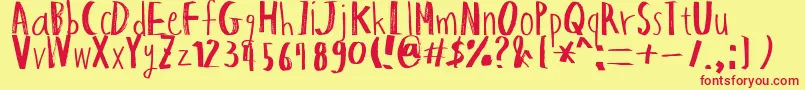 HapoleMarker Font – Red Fonts on Yellow Background